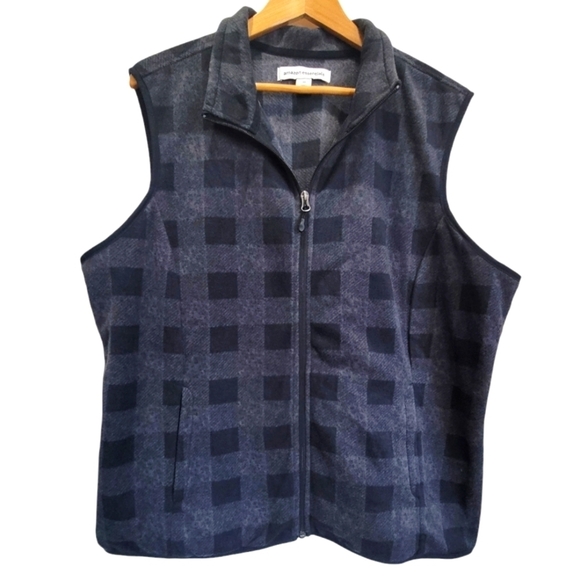 BUNDLE/LOT XXL Comfy Buffalo Check Fleece Zip-Up Vest w/Zip-Up Pockets EUC - Picture 6 of 13